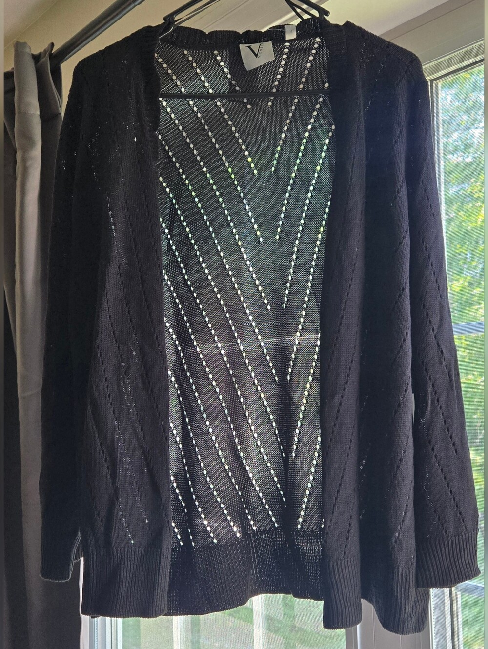 Venini Open Front Black Women's Sweater Cardigan